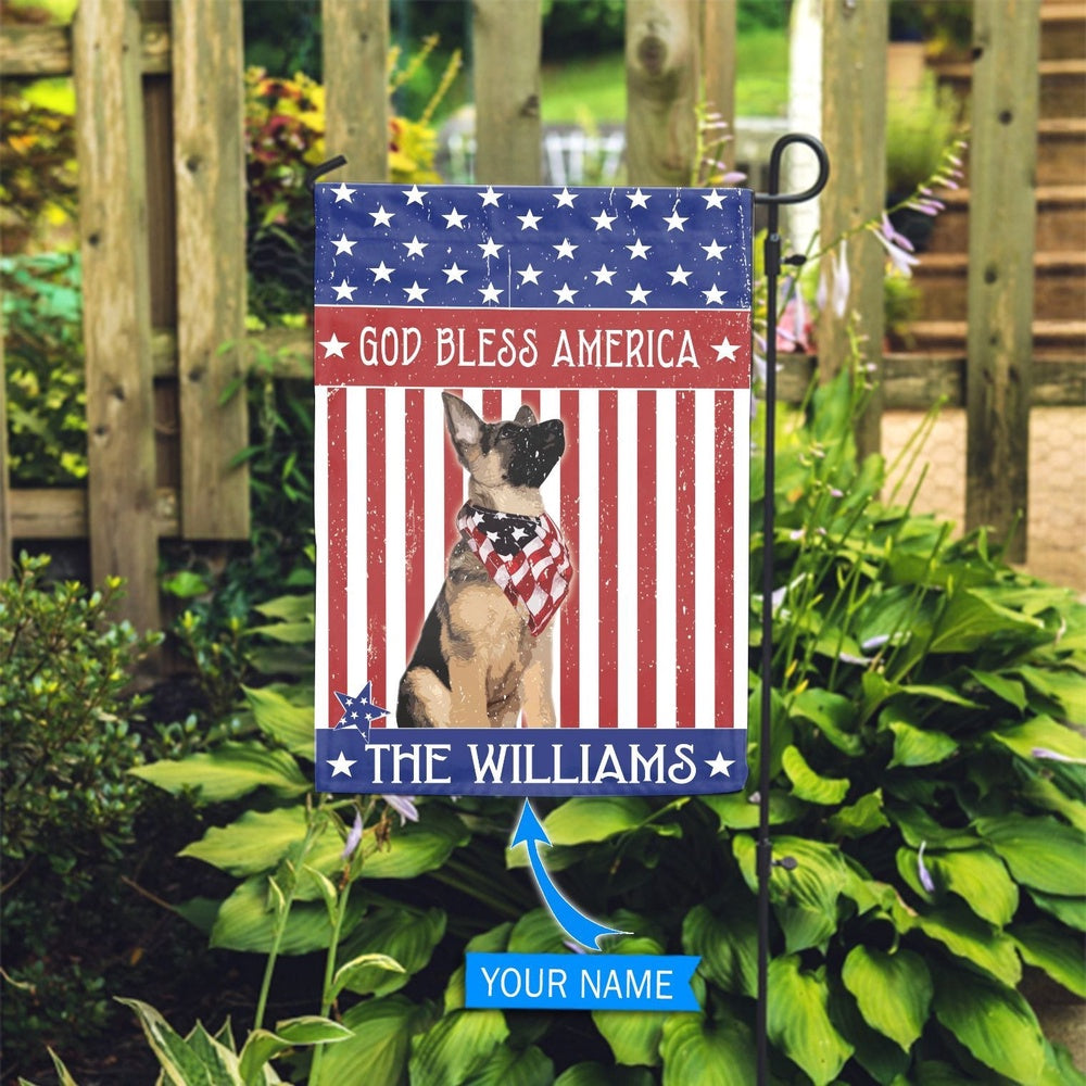 Personalized Dog Flags, German Shepherd God Bless America Flag, Dog Flags Outdoor, Garden Flags Dogs, Dog House Flags
