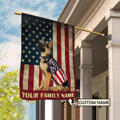 Personalized Dog Flags, German Shepherd &amp American Flag, Dog Flags Outdoor, Garden Flags Dogs, Dog House Flags