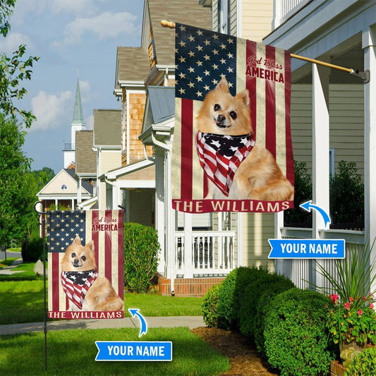 Personalized Dog Flags, German Spitz God Bless America Flag, Custom Dog Garden Flags, Dog Flags Outdoor, Garden Flags Dogs, Dog House Flags