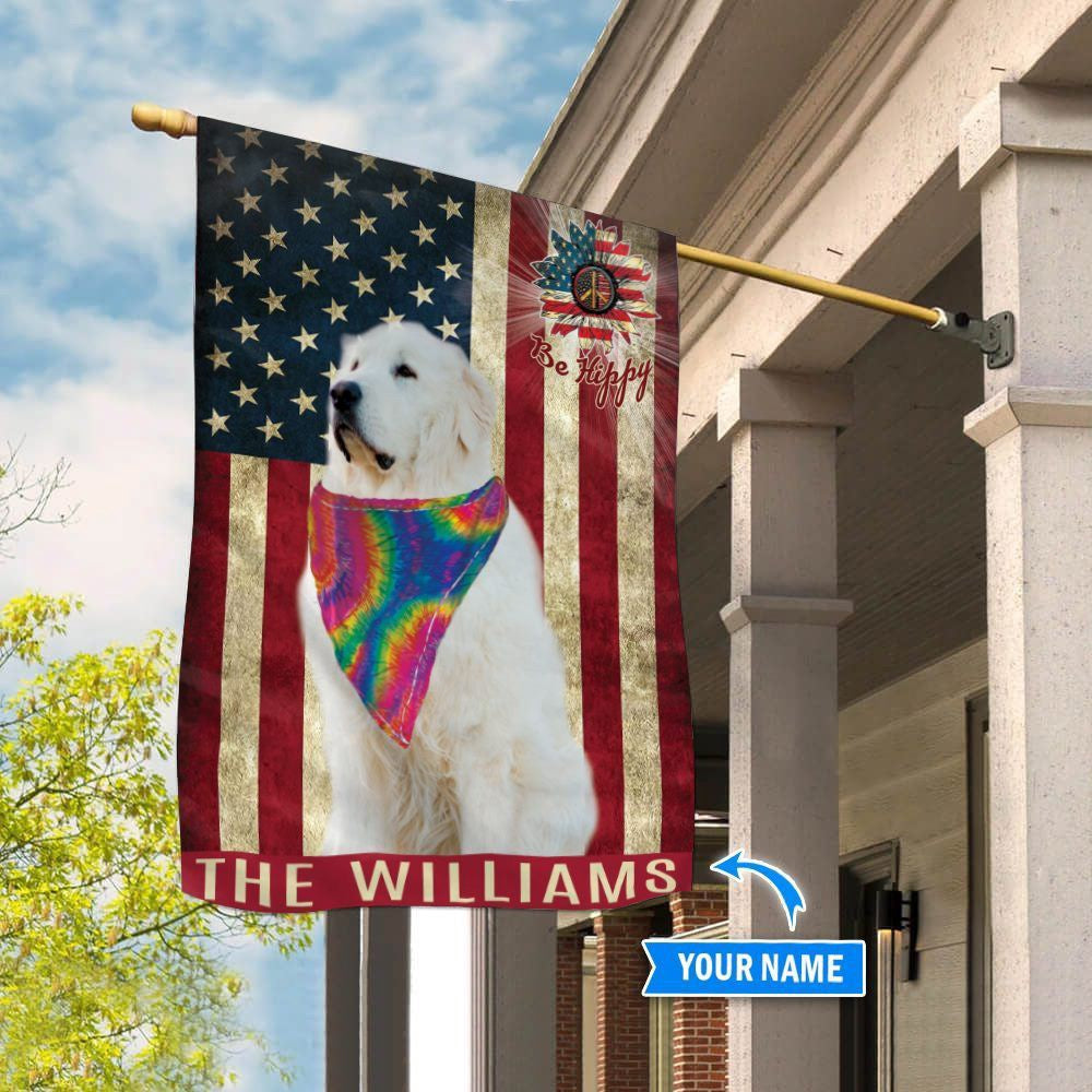 Personalized Dog Flags, Great Pyrenees Hippie Flag, Custom Dog Garden Flags, Dog Flags Outdoor, Garden Flags Dogs, Dog House Flags
