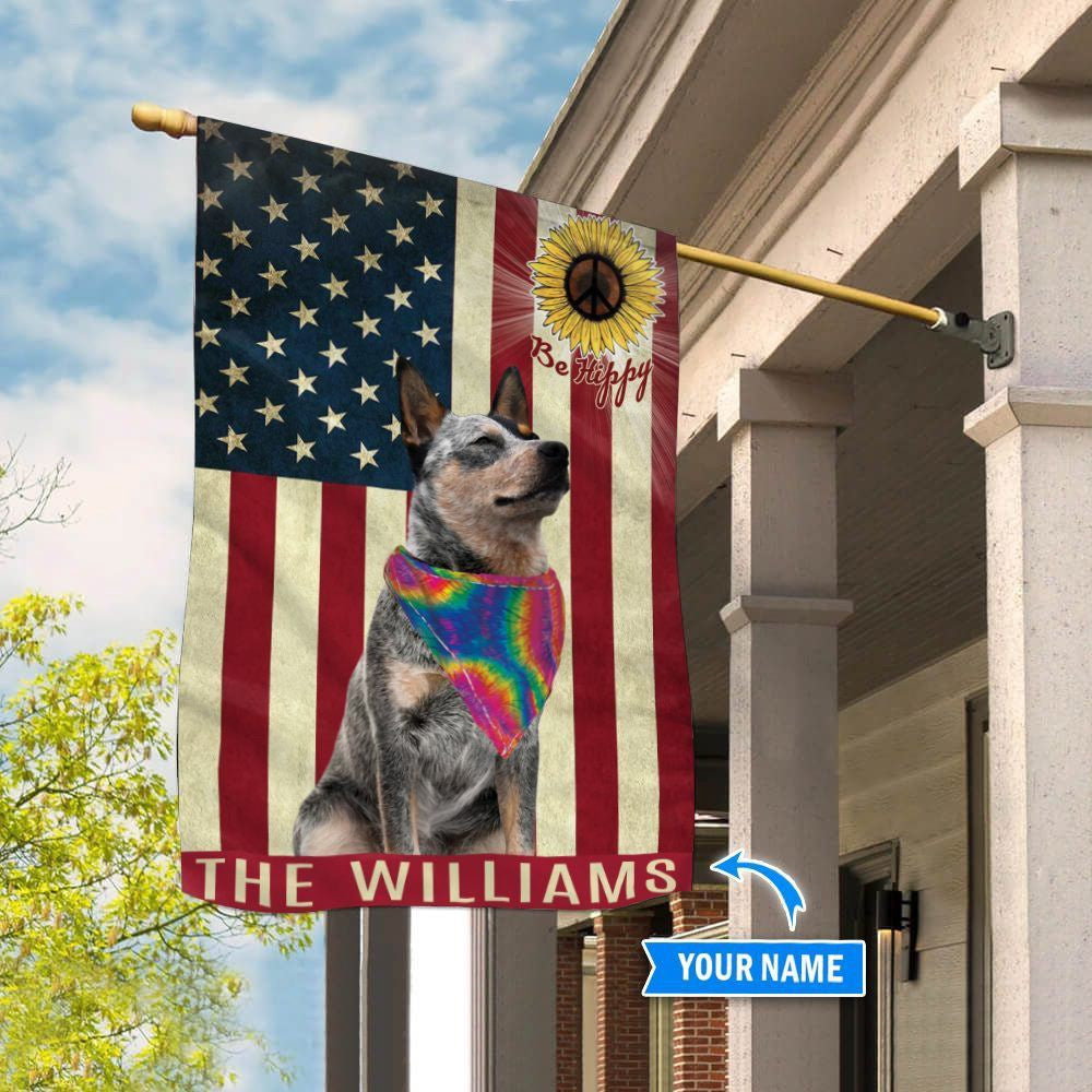 Personalized Dog Flags, Heeler Hippie Flag, Custom Dog Garden Flags, Dog Flags Outdoor, Garden Flags Dogs, Dog House Flags