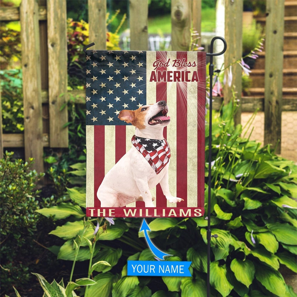 Personalized Dog Flags, Jack Russell Terrier God Bless America Flag, Garden Flags Dogs, Dog House Flags