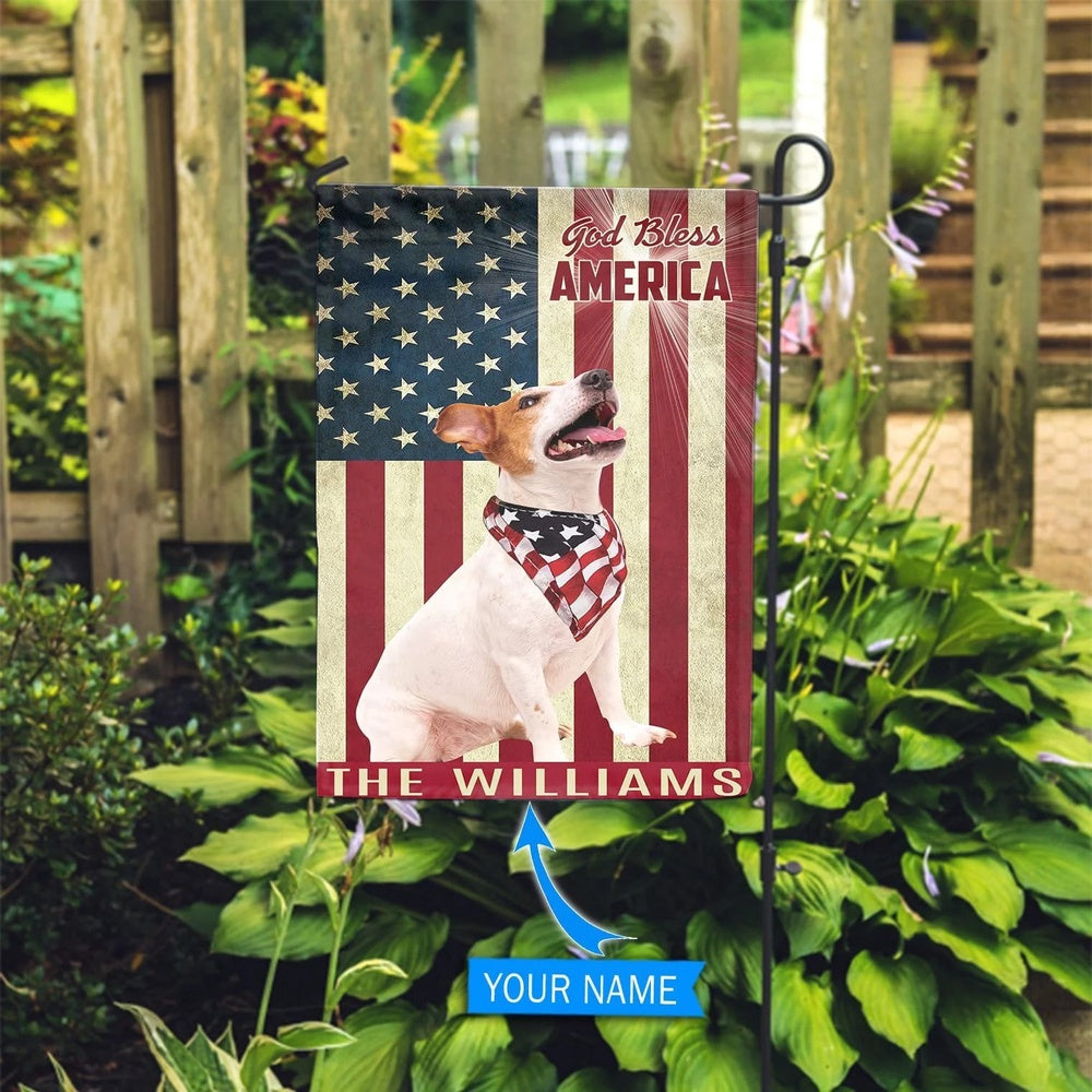 Personalized Dog Flags, Jack Russell Terrier God Bless Garden Flag, Garden Flags Dogs, Dog House Flags