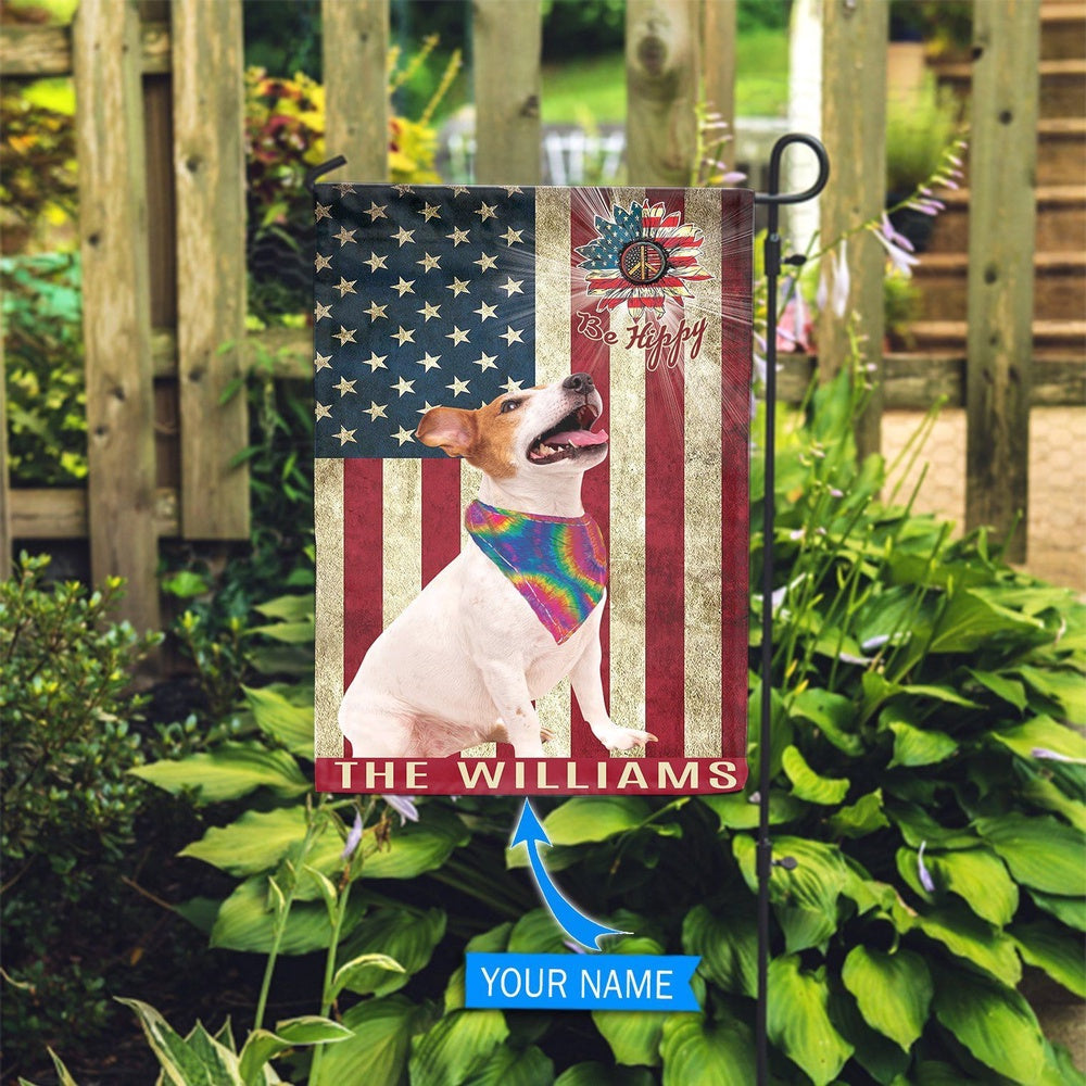 Personalized Dog Flags, Jack Russell Terrier Hippie House Flag, Garden Flags Dogs, Dog House Flags