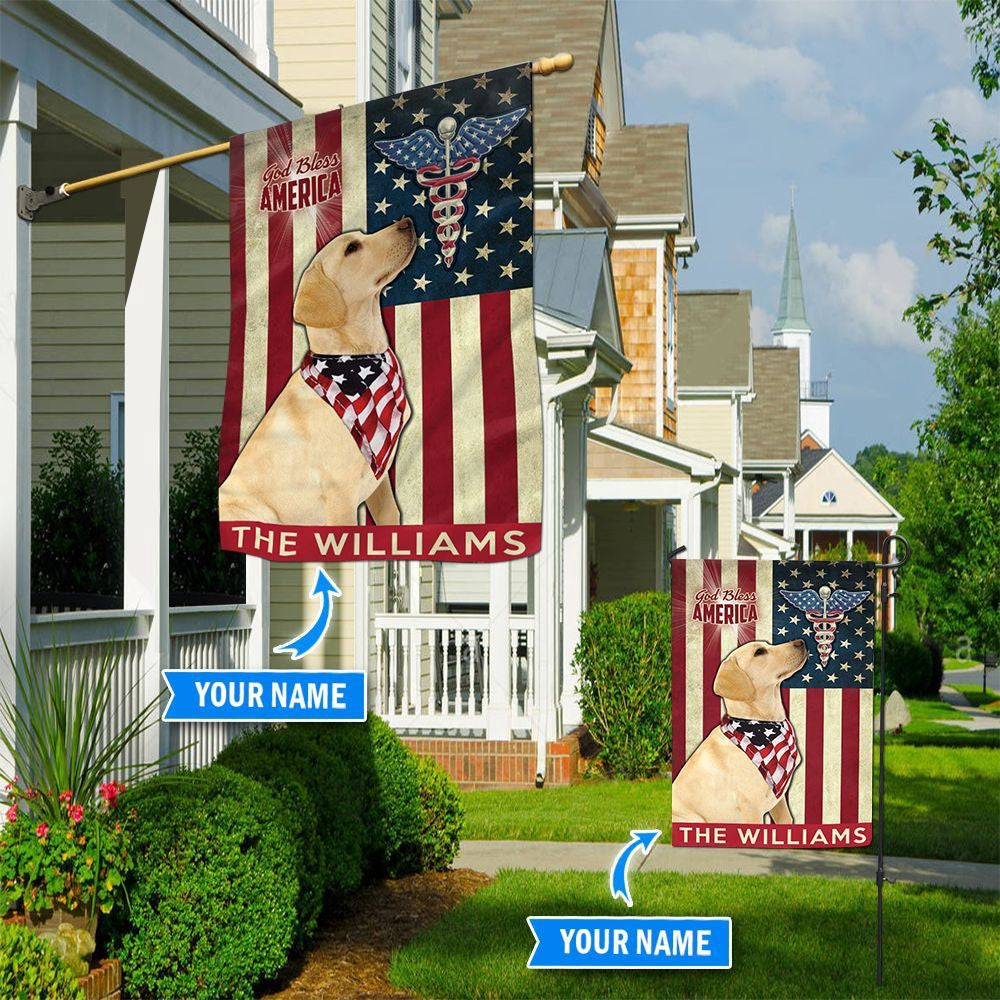 Personalized Dog Flags, Labrador Retriever-Nurses- Flag, Garden Flags Dogs, Dog House Flags