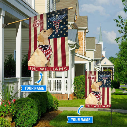 Personalized Dog Flags, Labrador Retriever-Nurses- Flag, Garden Flags Dogs, Dog House Flags