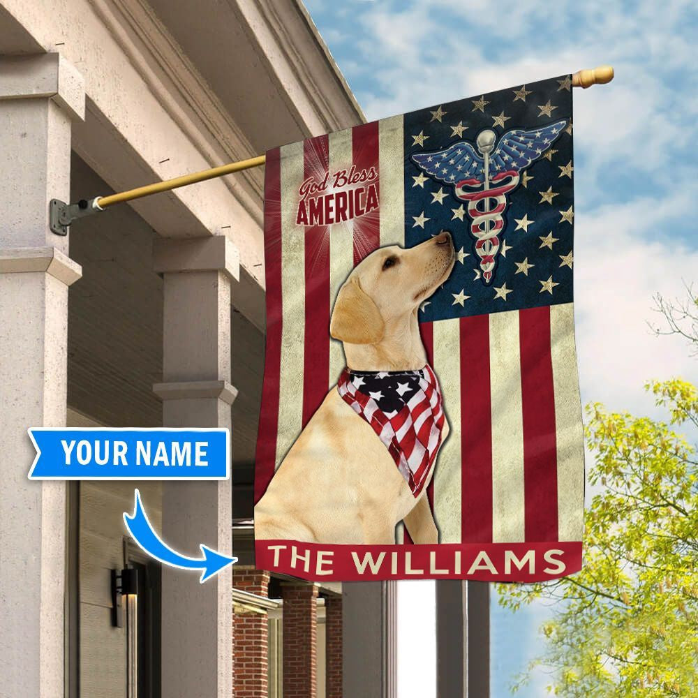 Personalized Dog Flags, Labrador Retriever-Nurses- Flag, Garden Flags Dogs, Dog House Flags