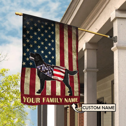 Personalized Dog Flags, Labrador Retriever &amp American Flag, Dog Flags Outdoor, Garden Flags Dogs, Dog House Flags