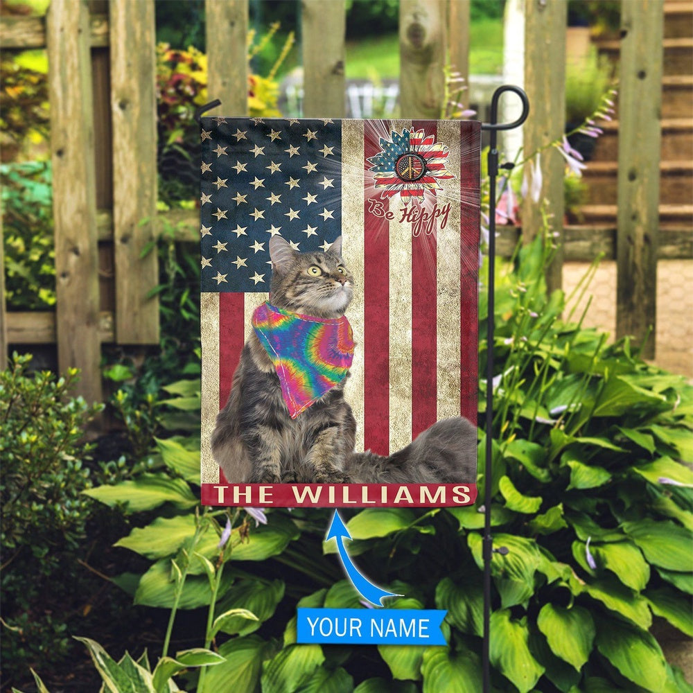Personalized Dog Flags, Maine Coon Hippie House Flag, Garden Flags Dogs, Dog House Flags
