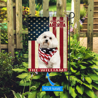 Personalized Dog Flags, Maltese God Bless America House Flag, Garden Flags Dogs, Dog House Flags