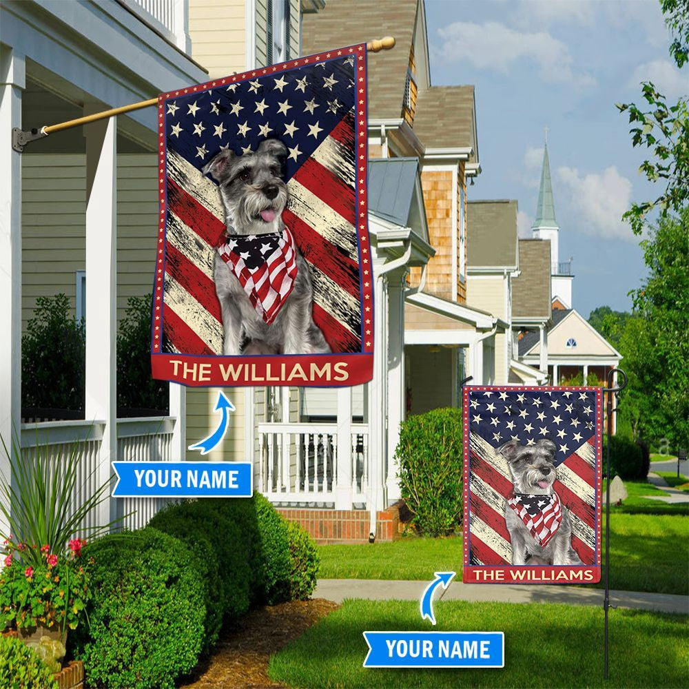 Personalized Dog Flags, Miniature Schnauzer Flag, Garden Flags Dogs, Dog House Flags
