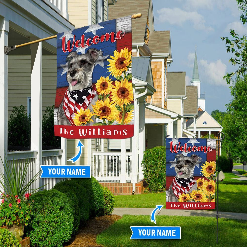Personalized Dog Flags, Miniature Schnauzer Garden Flag, Garden Flags Dogs, Dog House Flags