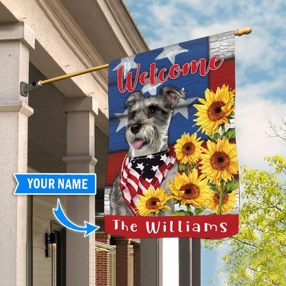 Personalized Dog Flags, Miniature Schnauzer Garden Flag, Garden Flags Dogs, Dog House Flags