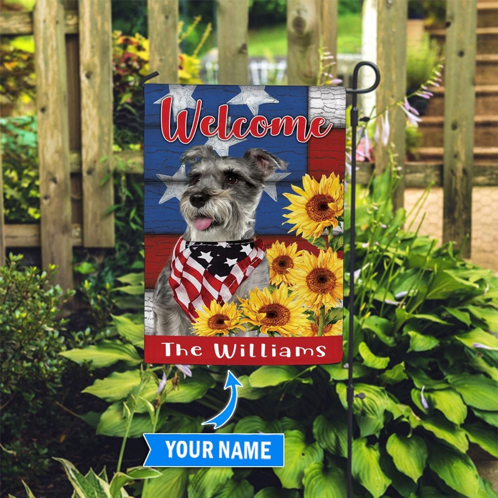 Personalized Dog Flags, Miniature Schnauzer Garden Flag, Garden Flags Dogs, Dog House Flags
