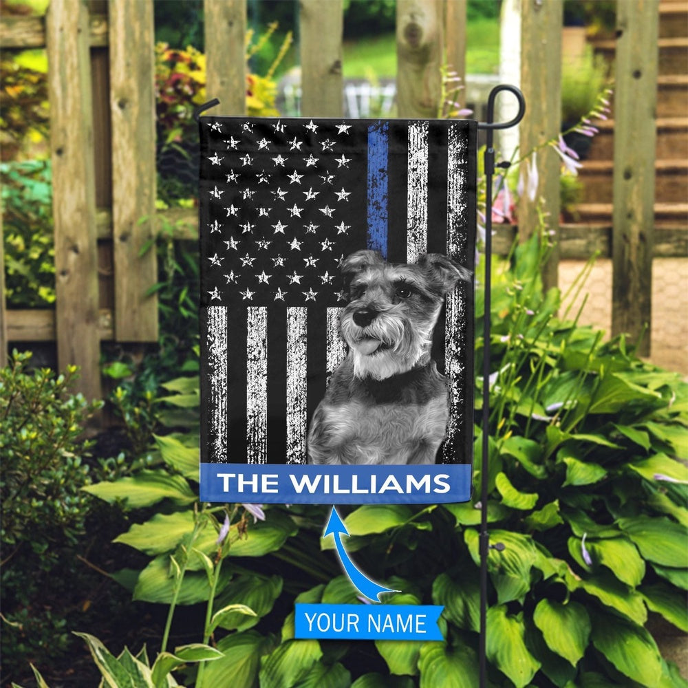 Personalized Dog Flags, Miniature Schnauzer Police Flag, Dog Flags Outdoor, Garden Flags Dogs, Dog House Flags