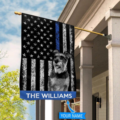 Personalized Dog Flags, Miniature Schnauzer Police Flag, Dog Flags Outdoor, Garden Flags Dogs, Dog House Flags