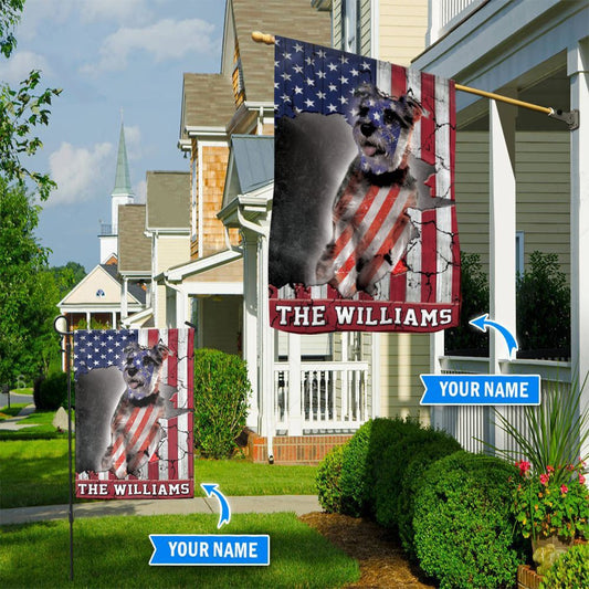 Personalized Dog Flags, Miniature Schnauzer Usa Flag, Garden Flags Dogs, Dog House Flags