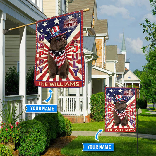 Personalized Dog Flags, Newfoundland God Bless America, 4th Of July Flag, Garden Flags Dogs, Dog House Flags