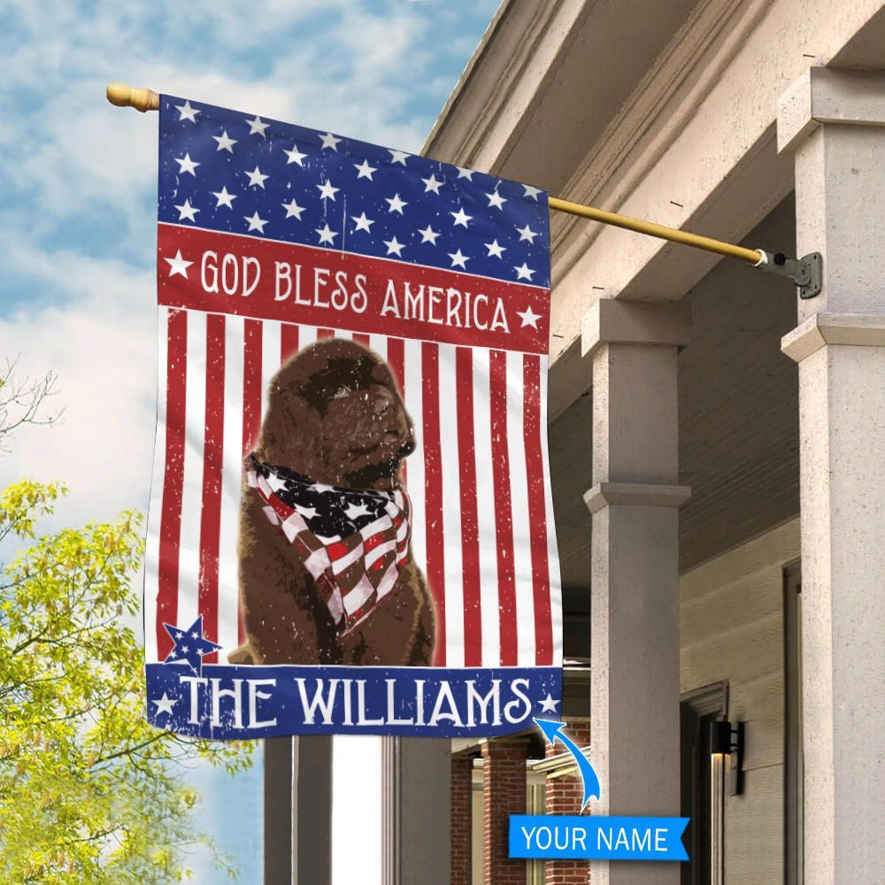 Personalized Dog Flags, Newfoundland God Bless America Flag, Dog Flags Outdoor, Garden Flags Dogs, Dog House Flags