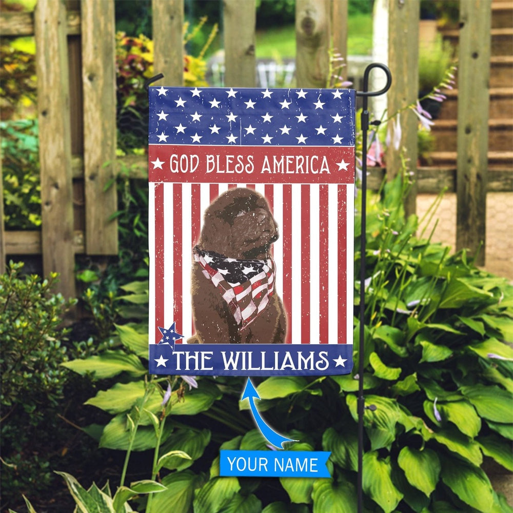 Personalized Dog Flags, Newfoundland God Bless America Flag, Dog Flags Outdoor, Garden Flags Dogs, Dog House Flags