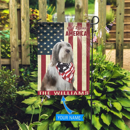Personalized Dog Flags, Old English Sheepdog God Bless America Flag, Garden Flags Dogs, Dog House Flags