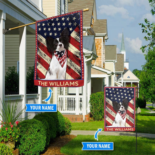 Personalized Dog Flags, Papillon Flag, Garden Flags Dogs, Dog House Flags