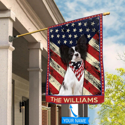 Personalized Dog Flags, Papillon Flag, Garden Flags Dogs, Dog House Flags