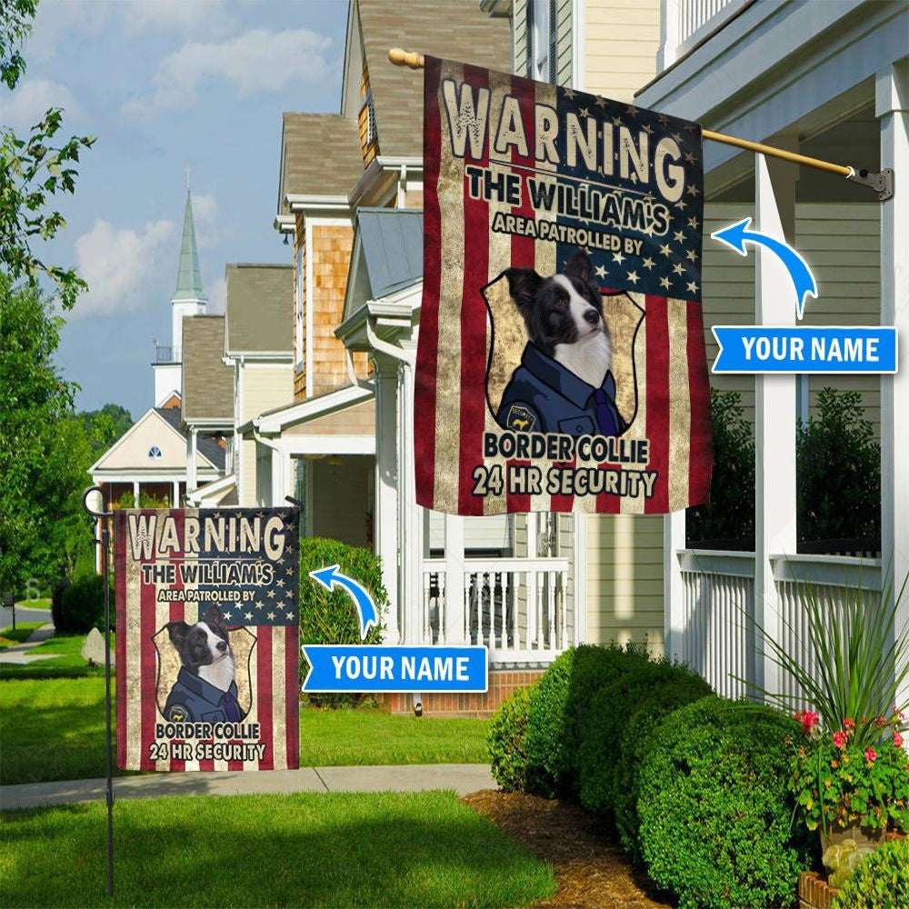 Personalized Dog Flags, Patrolled By Border Collie Flag, Dog Flags Outdoor, Garden Flags Dogs, Dog House Flags