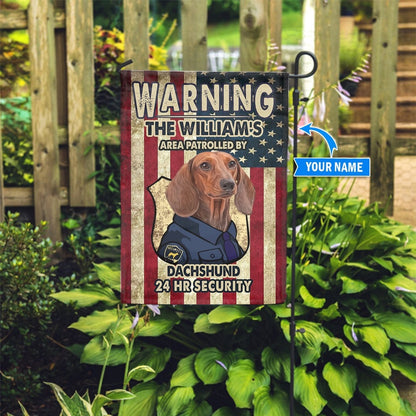 Personalized Dog Flags, Patrolled By Dachshund Flag, Dog Flags Outdoor, Garden Flags Dogs, Dog House Flags