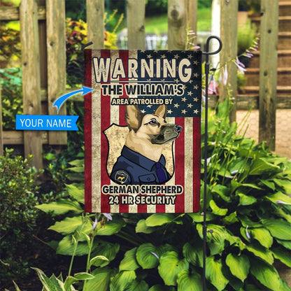 Personalized Dog Flags, Patrolled By German Shepherd Flag, Dog Flags Outdoor, Garden Flags Dogs, Dog House Flags
