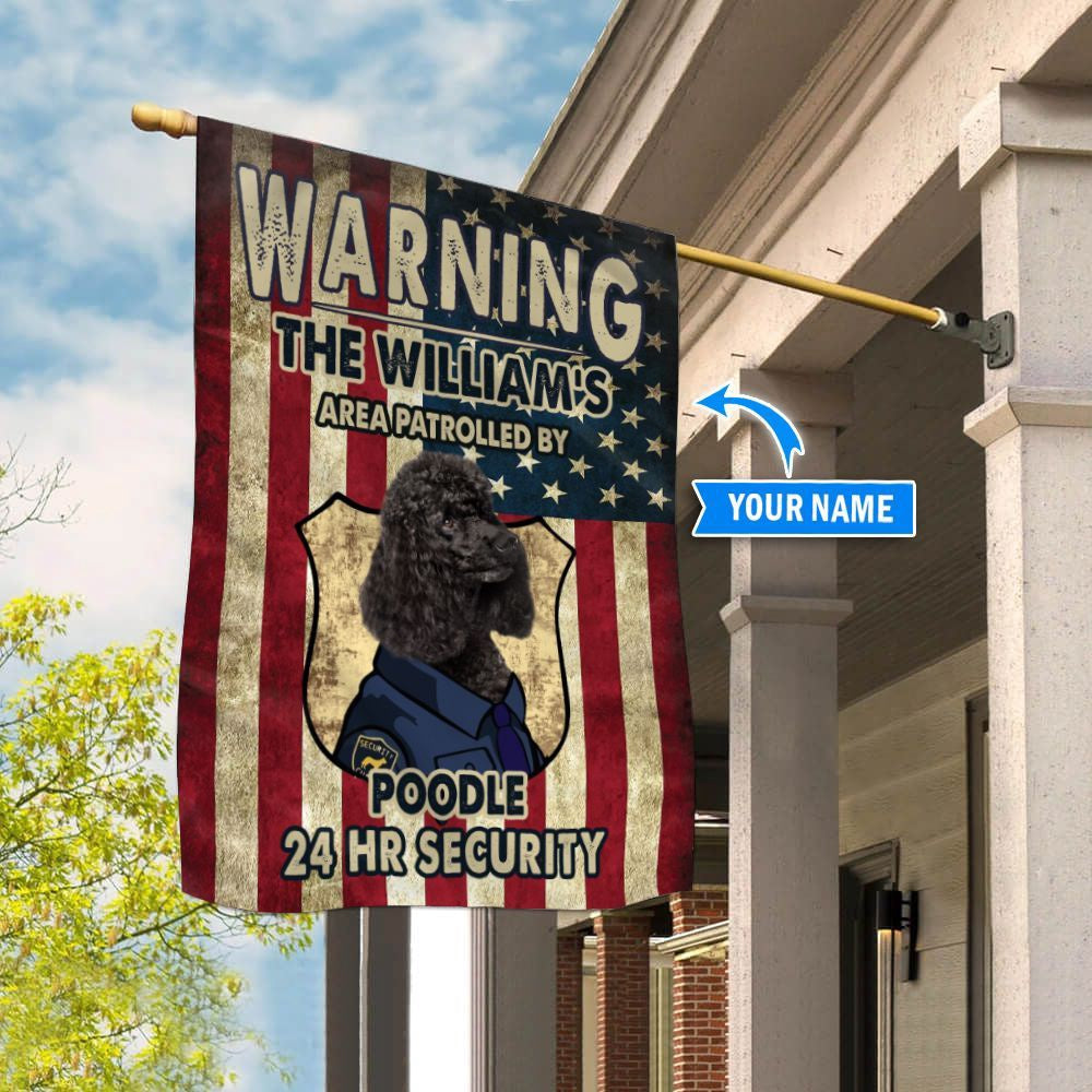Personalized Dog Flags, Patrolled By Poodle Flag, Dog Flags Outdoor, Garden Flags Dogs, Dog House Flags