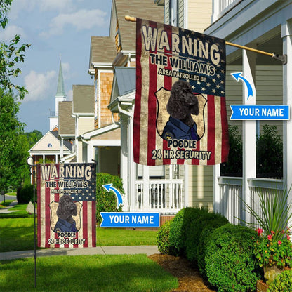 Personalized Dog Flags, Patrolled By Poodle Flag, Dog Flags Outdoor, Garden Flags Dogs, Dog House Flags