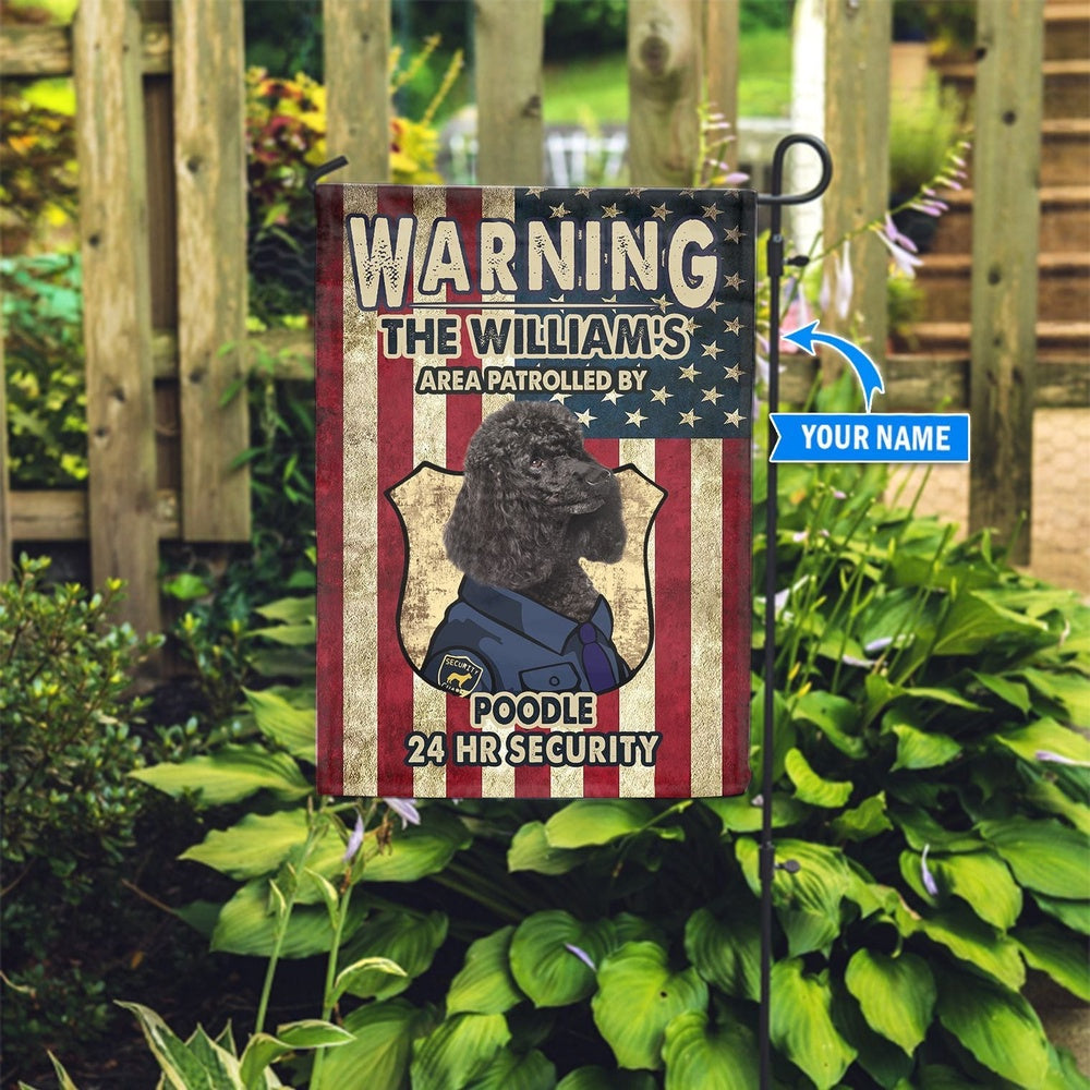 Personalized Dog Flags, Patrolled By Poodle Flag, Dog Flags Outdoor, Garden Flags Dogs, Dog House Flags
