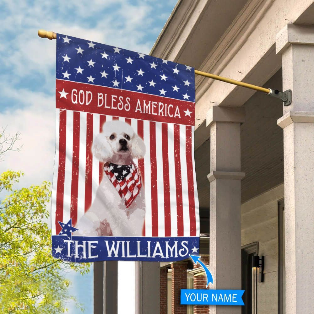 Personalized Dog Flags, Poodle God Bless America Flag, Dog Flags Outdoor, Garden Flags Dogs, Dog House Flags