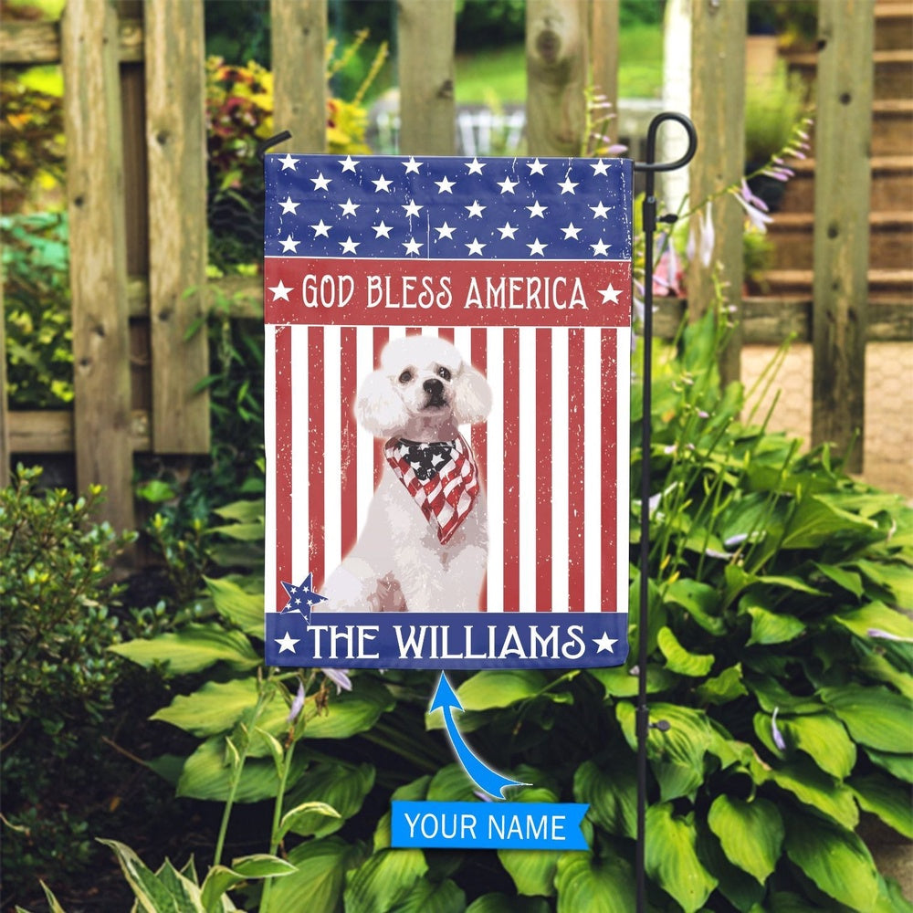 Personalized Dog Flags, Poodle God Bless America Flag, Dog Flags Outdoor, Garden Flags Dogs, Dog House Flags