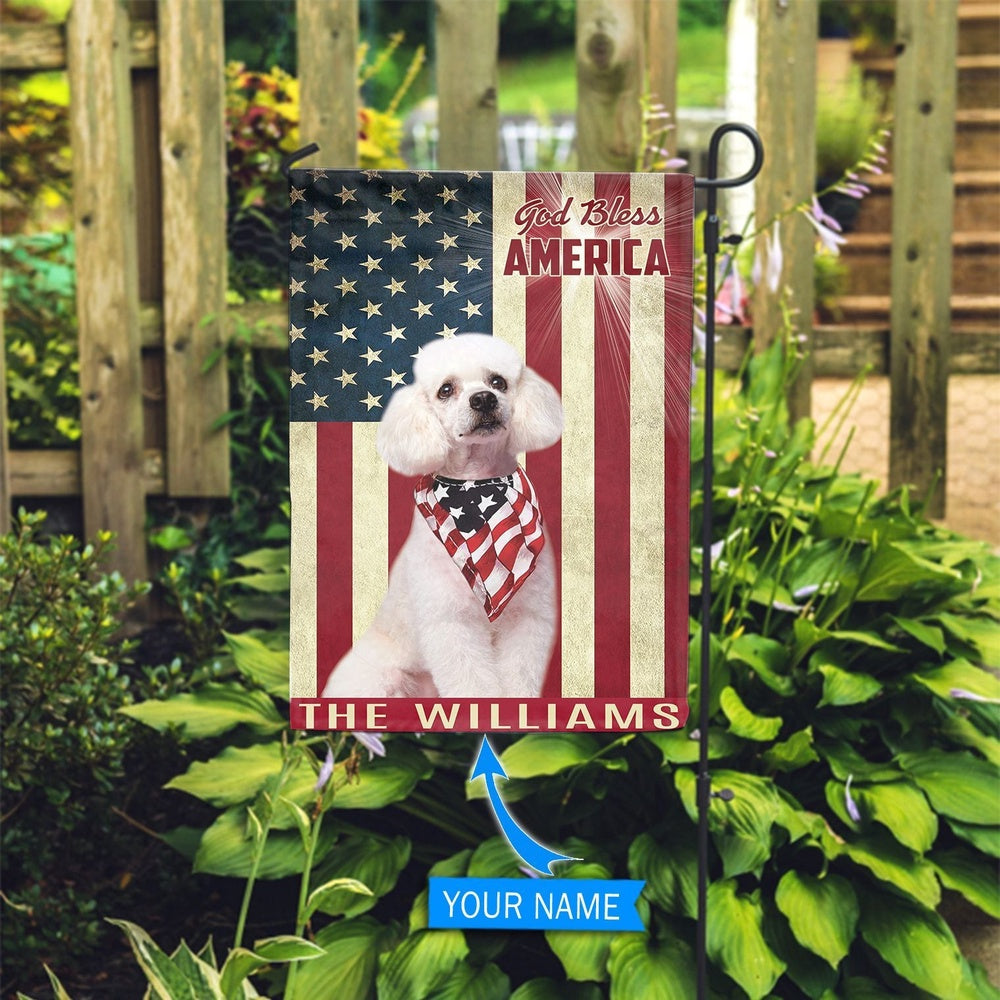 Personalized Dog Flags, Poodle God Bless America Flag, Garden Flags Dogs, Dog House Flags