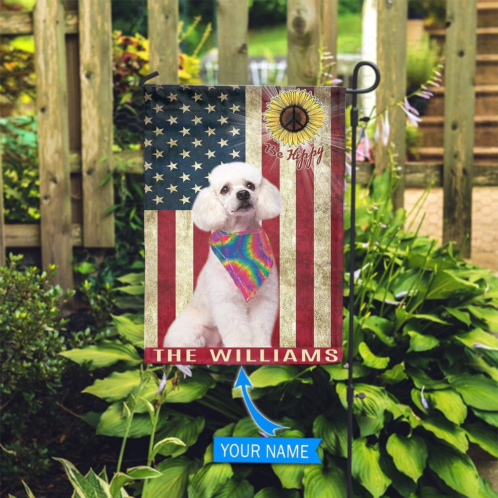 Personalized Dog Flags, Poodle Hippie Flag, Garden Flags Dogs, Dog House Flags