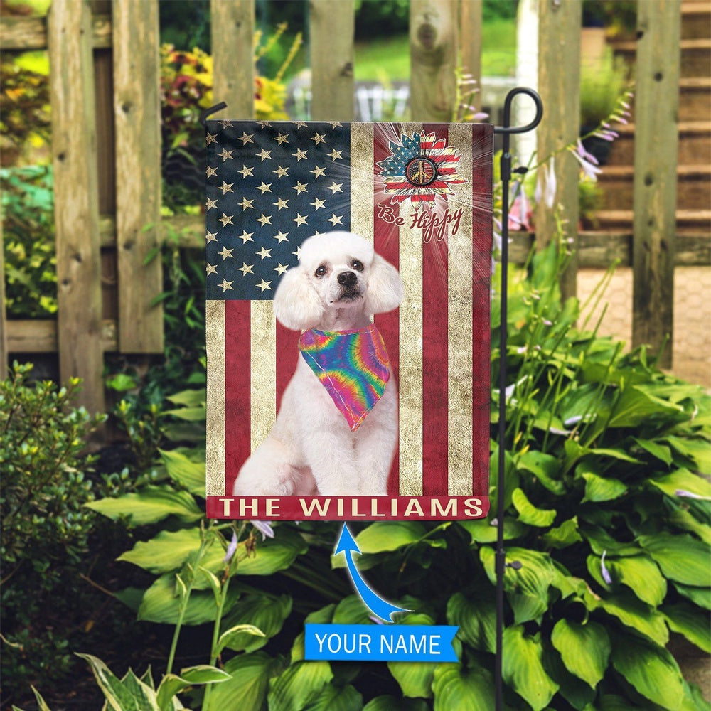 Personalized Dog Flags, Poodle Hippie House Flag, Garden Flags Dogs, Dog House Flags