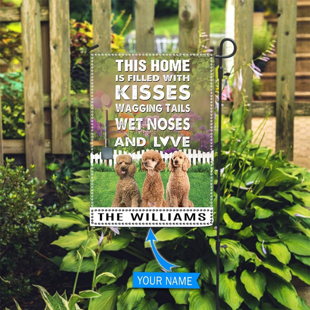 Personalized Dog Flags, Poodle This Home Is Filled With Kisses Flag, Dog Flags Outdoor, Garden Flags Dogs, Dog House Flags