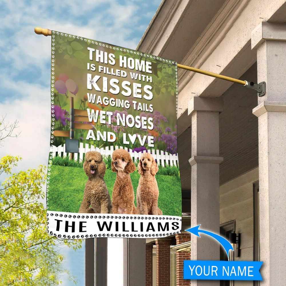 Personalized Dog Flags, Poodle This Home Is Filled With Kisses Flag, Dog Flags Outdoor, Garden Flags Dogs, Dog House Flags