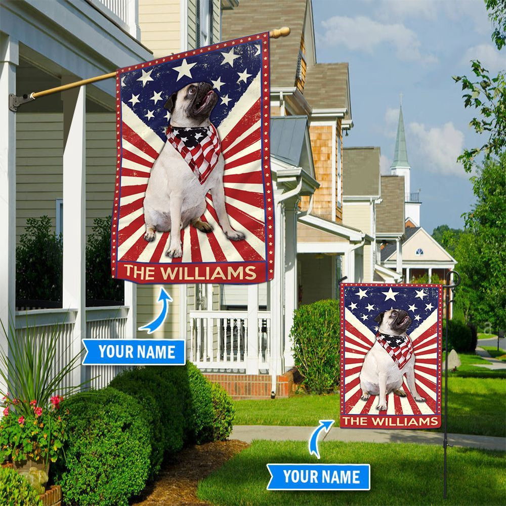 Personalized Dog Flags, Pug Custom Garden Flag, Garden Flags Dogs, Dog House Flags