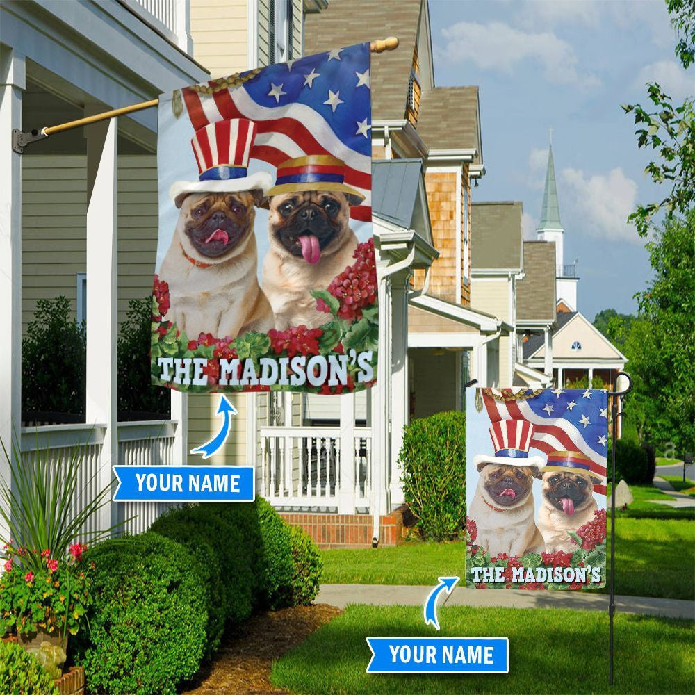 Personalized Dog Flags, Pug Flag, Garden Flags Dogs, Dog House Flags