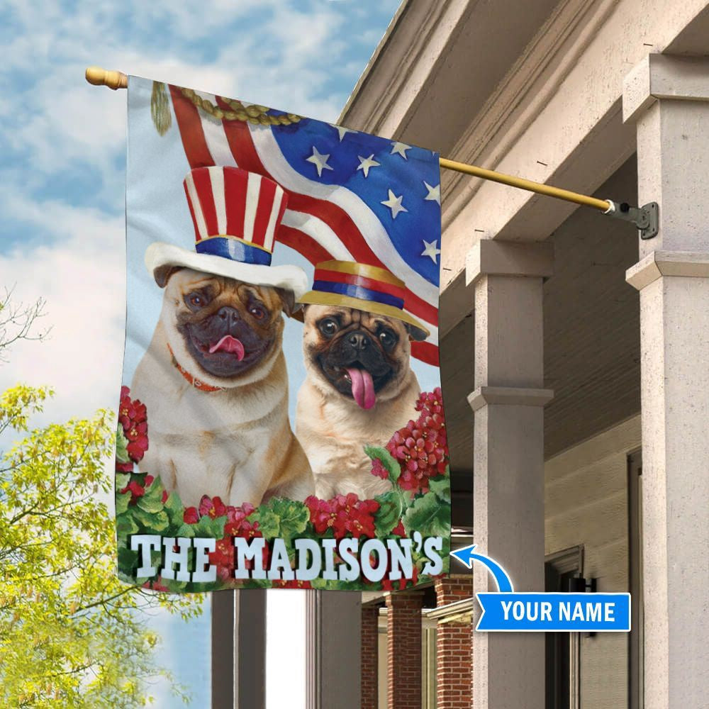 Personalized Dog Flags, Pug Flag, Garden Flags Dogs, Dog House Flags