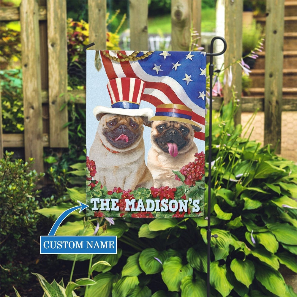 Personalized Dog Flags, Pug Flag, Garden Flags Dogs, Dog House Flags