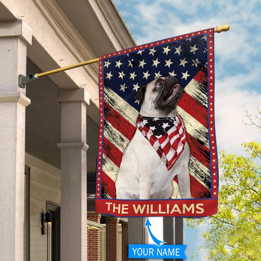 Personalized Dog Flags, Pug Garden Flag, American Flag Dog, Garden Flags Dogs, Dog House Flags