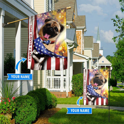 Personalized Dog Flags, Pug House Flag, American Flag Dog, Garden Flags Dogs, Dog House Flags