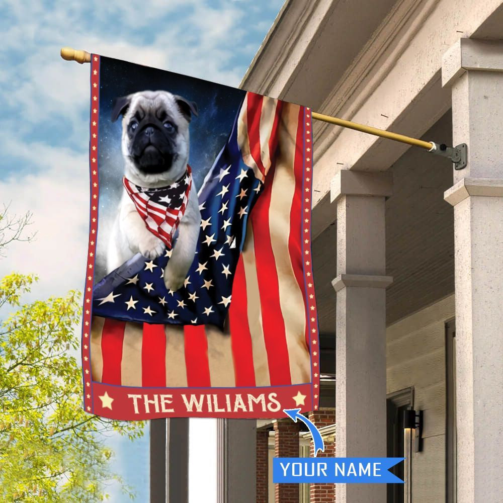 Personalized Dog Flags, Pug House Flag, Dog American Flag, Garden Flags Dogs, Dog House Flags