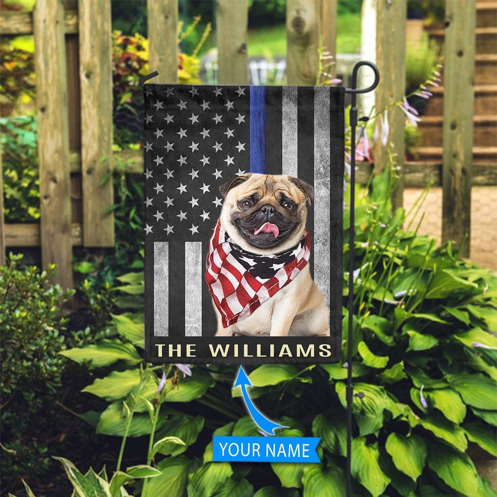 Personalized Dog Flags, Pug Police Flag, Dog Flags Outdoor, Garden Flags Dogs, Dog House Flags