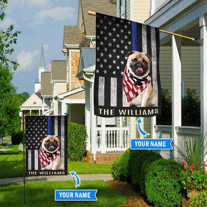 Personalized Dog Flags, Pug Police Flag, Dog Flags Outdoor, Garden Flags Dogs, Dog House Flags