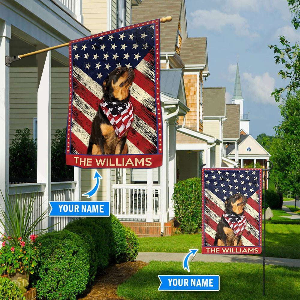 Personalized Dog Flags, Rottweiler Garden Flag, American Flag Dog, Garden Flags Dogs, Dog House Flags